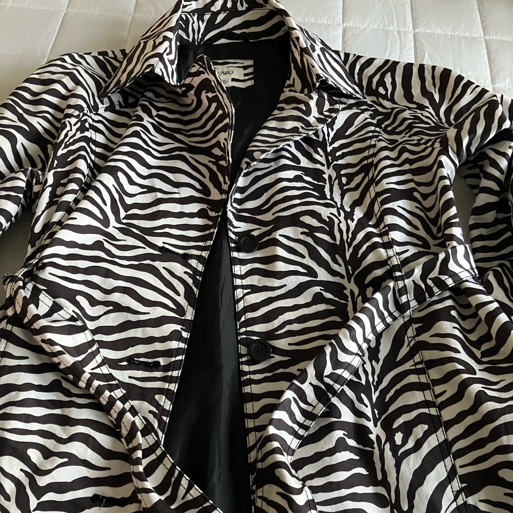 CATO Zebra Print Trench Jacket